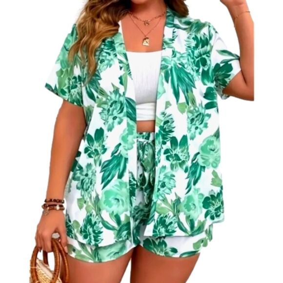 Boho ladie's floral plus size 2pc set size 1X